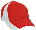 FRONT VIEW OF BASEBALL CAP RED/WHITE